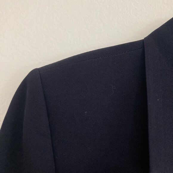 Vintage Austin Reed 100% Wool Navy Blue Blazer Double Breasted Preppy Academia 6 - Picture 3 of 14